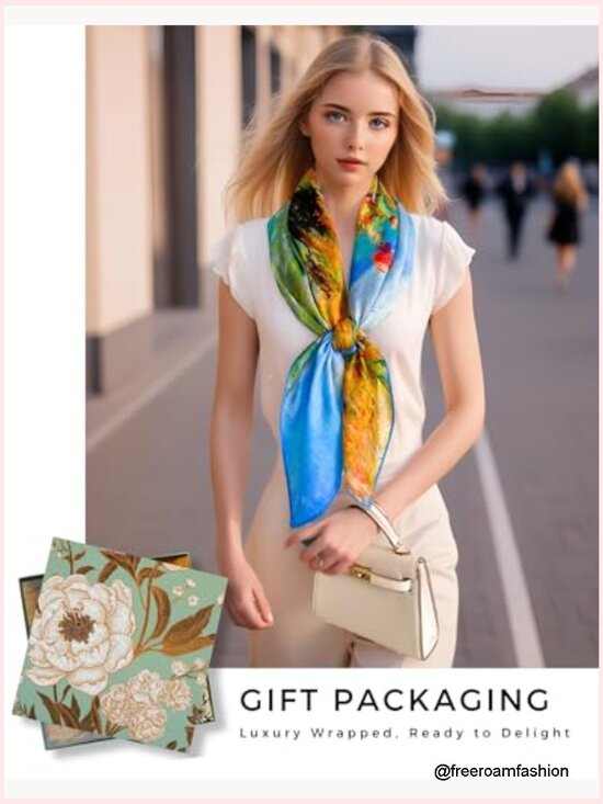Luxury Cashmere Wrap Shawl 36x36 - Wrinkle-Free Lightweight Travel